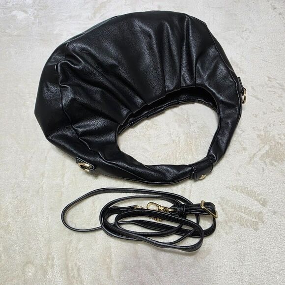 Scoop Black Gold Accents Women's Crescent Crossbody Bag Small Includes Strap - Picture 4 of 7